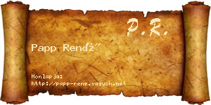 Papp René névjegykártya