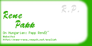 rene papp business card
